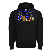 Black my daddy is my hero police Zipper Hoodie - Zillion Design Studio