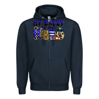 Navy my daddy is my hero police Zipper Hoodie - Zillion Design Studio