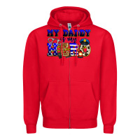 Red my daddy is my hero police Zipper Hoodie - Zillion Design Studio