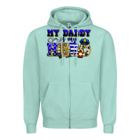 Seafoam my daddy is my hero police Zipper Hoodie - Zillion Design Studio