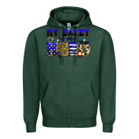 Sports Green my daddy is my hero police Zipper Hoodie - Zillion Design Studio