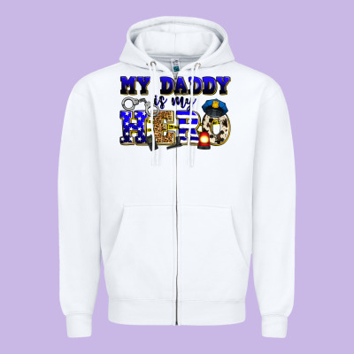 My Daddy Is My Hero Police Zipper Hoodie Designed By Zillion Design Studio