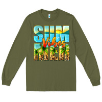 Army Green summer vibes Long Sleeve Tee - Zillion Design Studio