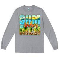 Heather Grey summer vibes Long Sleeve Tee - Zillion Design Studio