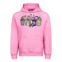 Fuchsia Pink skeleton coffee cups Urban Hoodie - NancyCooperArtShop