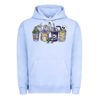 Pigment Grape Ice skeleton coffee cups Urban Hoodie - NancyCooperArtShop