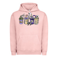 Pigment Salmon skeleton coffee cups Urban Hoodie - NancyCooperArtShop
