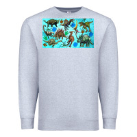 Heather Grey dinosaurs sippy cup Premium Sweatshirt - Artiststas