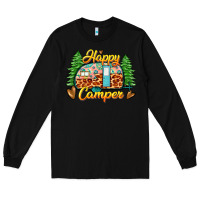 Black happy camper Long Sleeve Tee - Zillion Design Studio