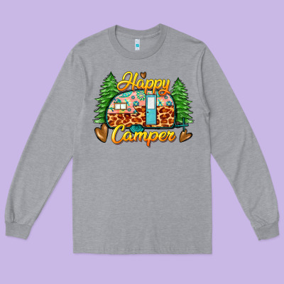 Happy Camper Long Sleeve Tee Designed By Zillion Design Studio