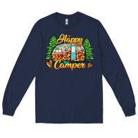 Navy happy camper Long Sleeve Tee - Zillion Design Studio