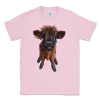 Bubblegum Pink highland cow calf Classic Tee - RanaPortraitStore