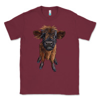 Burgundy highland cow calf Classic Tee - RanaPortraitStore