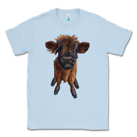 Dusty Blue highland cow calf Classic Tee - RanaPortraitStore