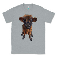 Heather Grey highland cow calf Classic Tee - RanaPortraitStore