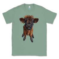 Sage highland cow calf Classic Tee - RanaPortraitStore