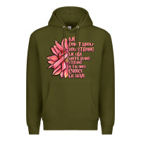 Army Green pink sunflower and cancer ribbon breast cancer Premium Hoodie - MaliasSmallBusiness