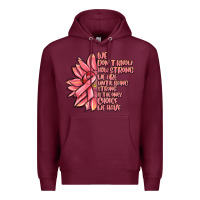 Burgundy pink sunflower and cancer ribbon breast cancer Premium Hoodie - MaliasSmallBusiness