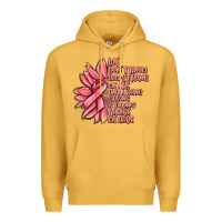 Mustard pink sunflower and cancer ribbon breast cancer Premium Hoodie - MaliasSmallBusiness