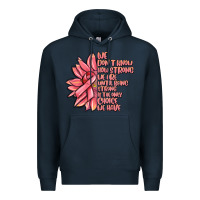 Navy pink sunflower and cancer ribbon breast cancer Premium Hoodie - MaliasSmallBusiness