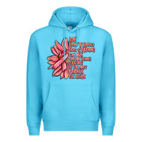 Ocean Blue pink sunflower and cancer ribbon breast cancer Premium Hoodie - MaliasSmallBusiness