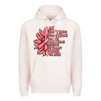 Pale Pink pink sunflower and cancer ribbon breast cancer Premium Hoodie - MaliasSmallBusiness
