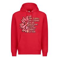 Red pink sunflower and cancer ribbon breast cancer Premium Hoodie - MaliasSmallBusiness