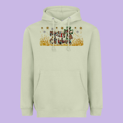 Merry Christmas Cross Heavyweight Hoodie Designed By Jahusdesignshop