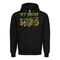 Black my daddy is my hero army Zipper Hoodie - Zillion Design Studio