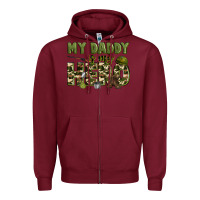Burgundy my daddy is my hero army Zipper Hoodie - Zillion Design Studio