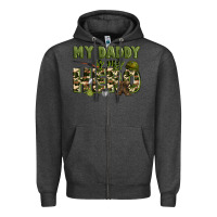 Charcoal Heather my daddy is my hero army Zipper Hoodie - Zillion Design Studio
