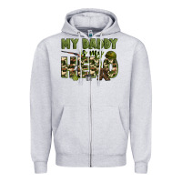 Heather Grey my daddy is my hero army Zipper Hoodie - Zillion Design Studio