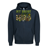 Navy my daddy is my hero army Zipper Hoodie - Zillion Design Studio
