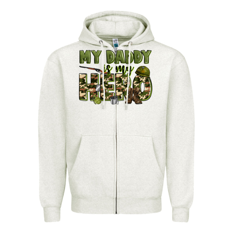 My Daddy Is My Hero Army Zipper Hoodie by Zillion Design Studio | Teevron