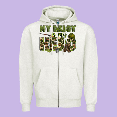 My Daddy Is My Hero Army Zipper Hoodie Designed By Zillion Design Studio
