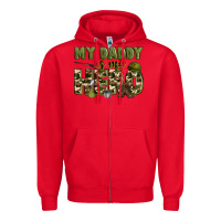 Red my daddy is my hero army Zipper Hoodie - Zillion Design Studio
