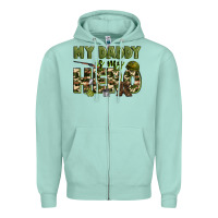 Seafoam my daddy is my hero army Zipper Hoodie - Zillion Design Studio