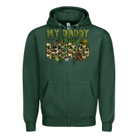 Sports Green my daddy is my hero army Zipper Hoodie - Zillion Design Studio