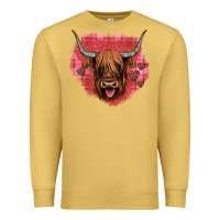 Antique Gold highland cow valentines Premium Sweatshirt - JahusDesignShop
