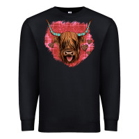 Black highland cow valentines Premium Sweatshirt - JahusDesignShop