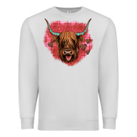 Dove Grey highland cow valentines Premium Sweatshirt - JahusDesignShop