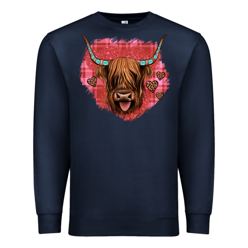 Highland Cow Valentines Premium Sweatshirt by JahusDesignShop | Teevron