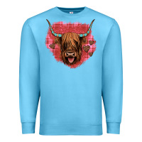 Ocean Blue highland cow valentines Premium Sweatshirt - JahusDesignShop