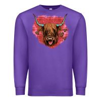 Purple highland cow valentines Premium Sweatshirt - JahusDesignShop