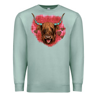 Seafoam highland cow valentines Premium Sweatshirt - JahusDesignShop