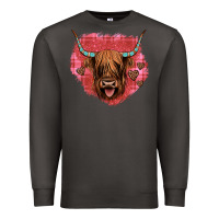 Smoke highland cow valentines Premium Sweatshirt - JahusDesignShop