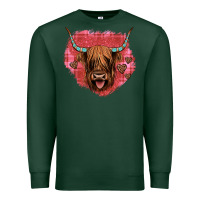Sports Green highland cow valentines Premium Sweatshirt - JahusDesignShop