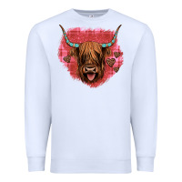 White highland cow valentines Premium Sweatshirt - JahusDesignShop