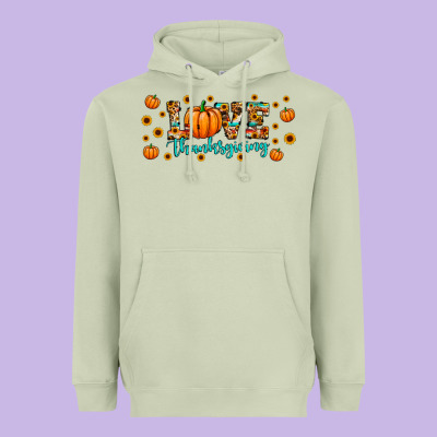 Love Thanksgiving Heavyweight Hoodie Designed By Jahusdesignshop