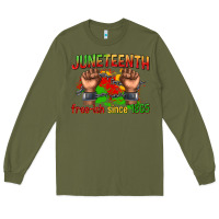 Army Green juneteenth free ish since 1865 Long Sleeve Tee - texasbilliewilder